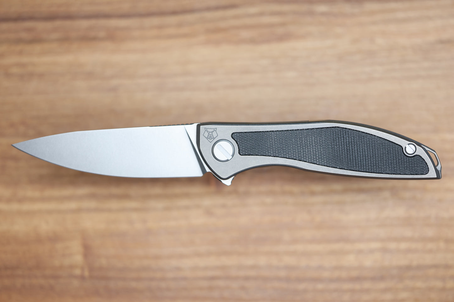 SHIROGOROV NEON NL - ELMAX BLADE - TITANIUM/BLACK CANVAS MICARTA HANDLE - MRBS