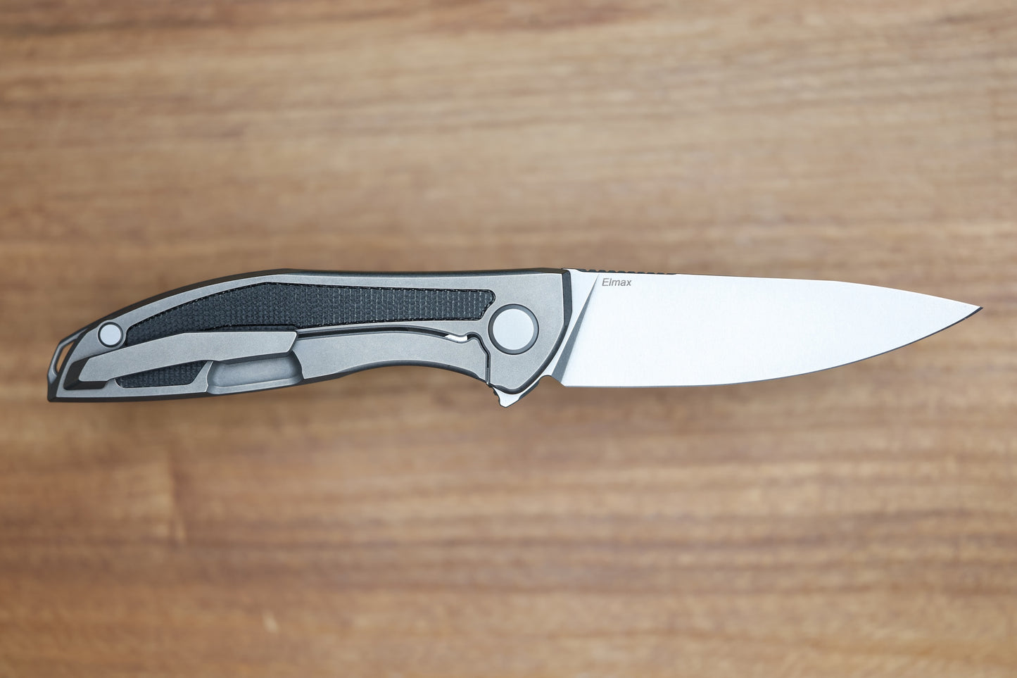 SHIROGOROV NEON NL - ELMAX BLADE - TITANIUM/BLACK CANVAS MICARTA HANDLE - MRBS