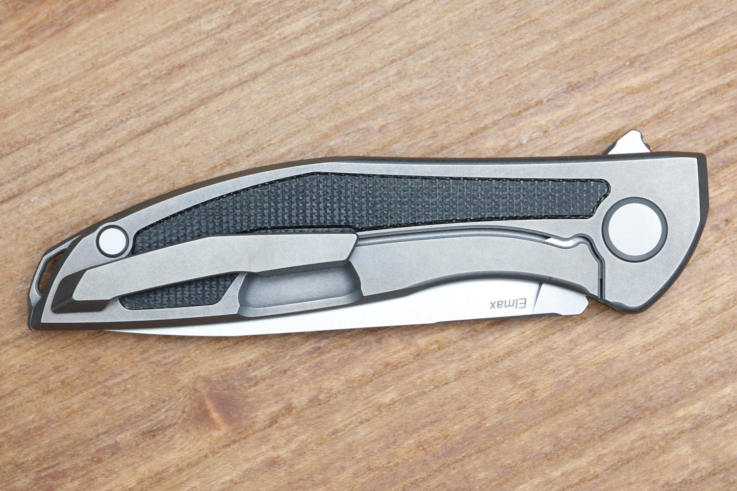 SHIROGOROV NEON NL - ELMAX BLADE - TITANIUM/BLACK CANVAS MICARTA HANDLE - MRBS