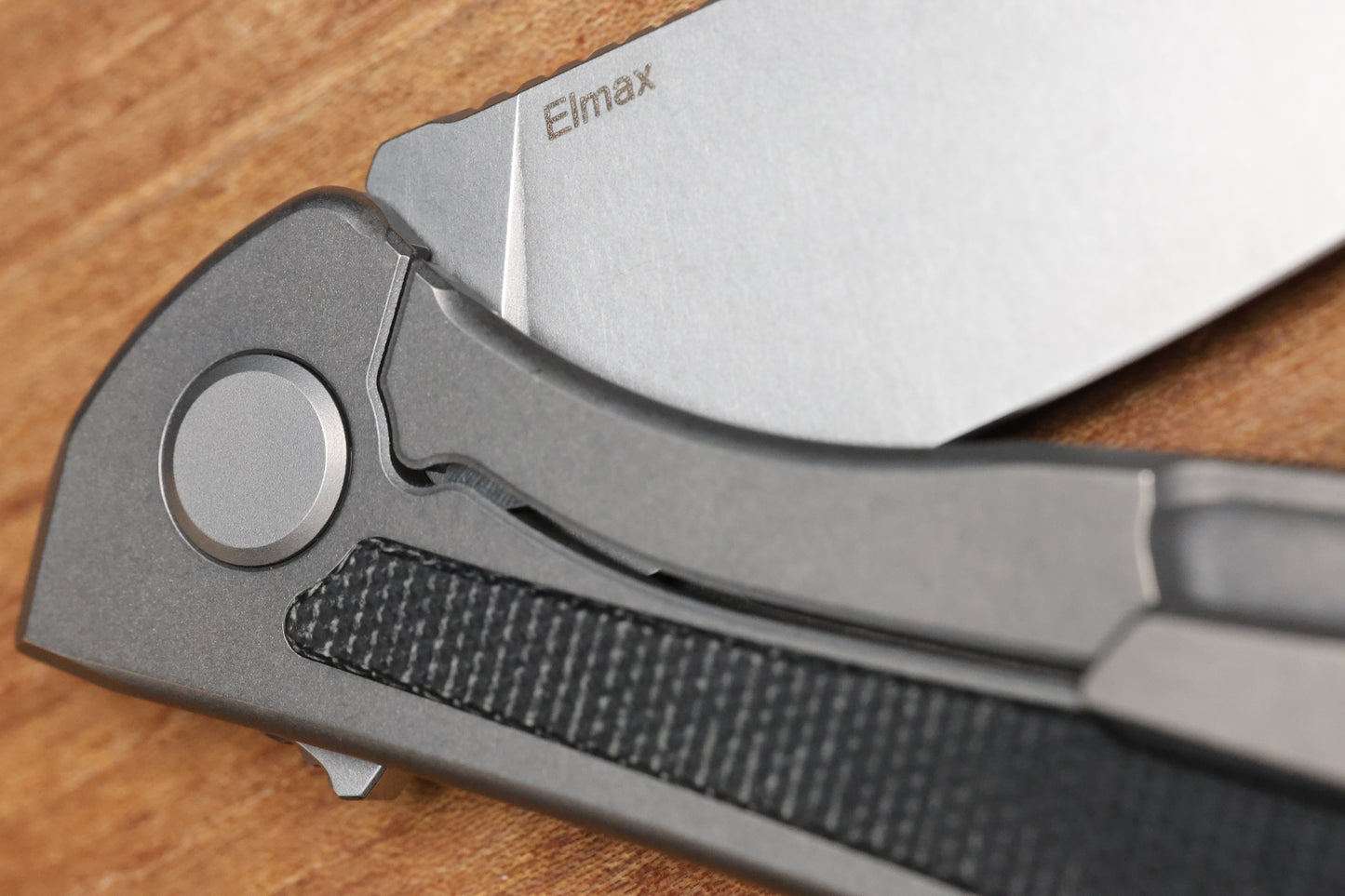 SHIROGOROV NEON NL - ELMAX BLADE - TITANIUM/BLACK CANVAS MICARTA HANDLE - MRBS