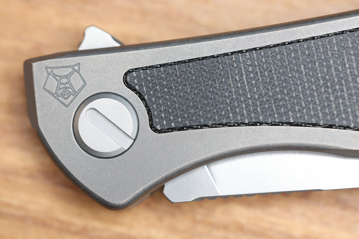 SHIROGOROV NEON NL - ELMAX BLADE - TITANIUM/BLACK CANVAS MICARTA HANDLE - MRBS