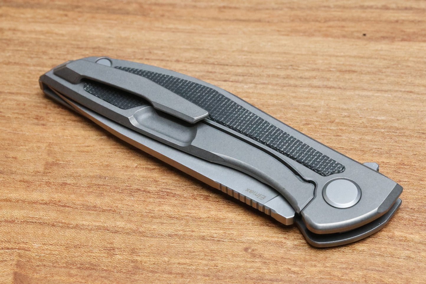 SHIROGOROV NEON NL - ELMAX BLADE - TITANIUM/BLACK CANVAS MICARTA HANDLE - MRBS