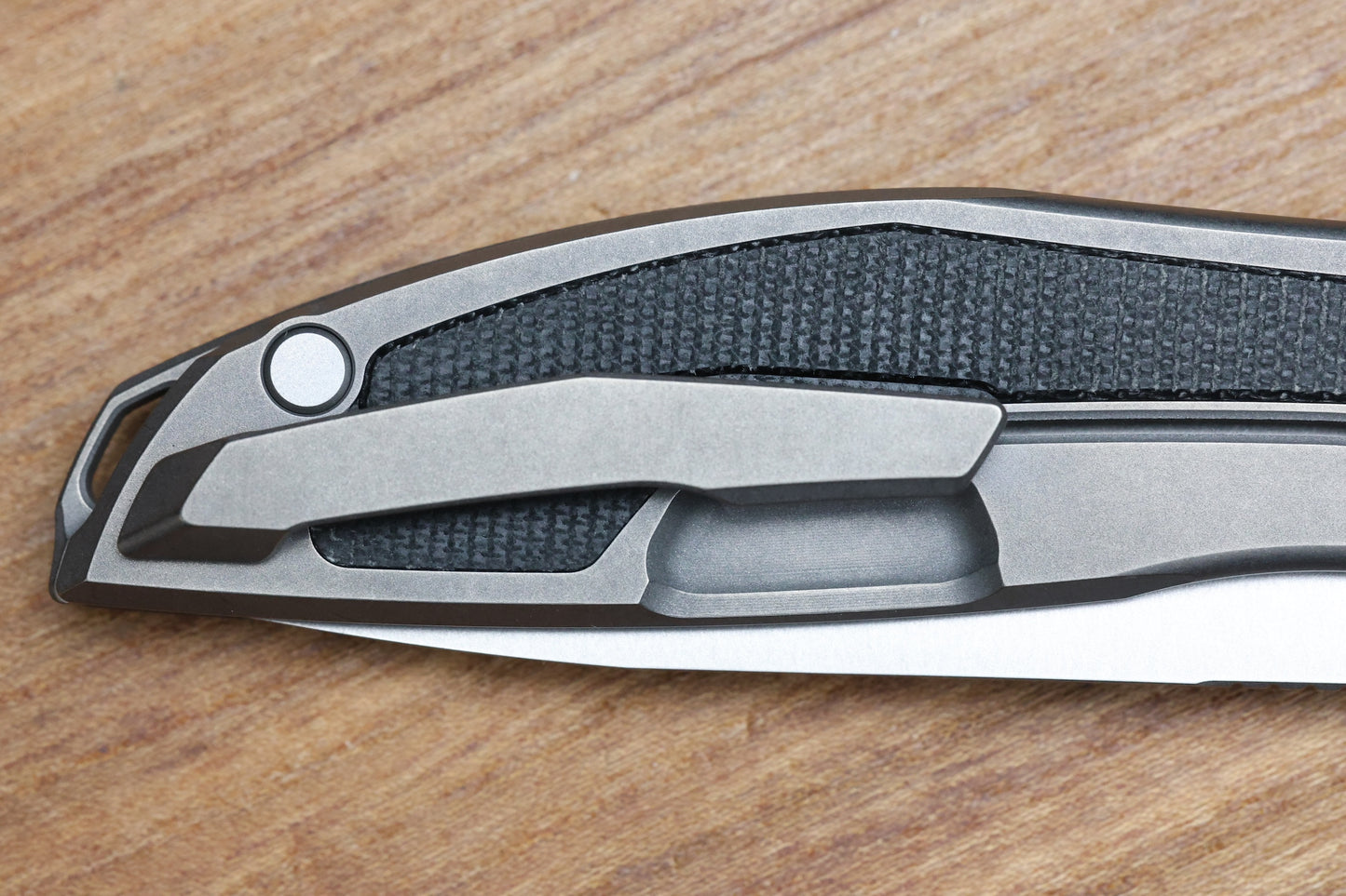 SHIROGOROV NEON NL - ELMAX BLADE - TITANIUM/BLACK CANVAS MICARTA HANDLE - MRBS