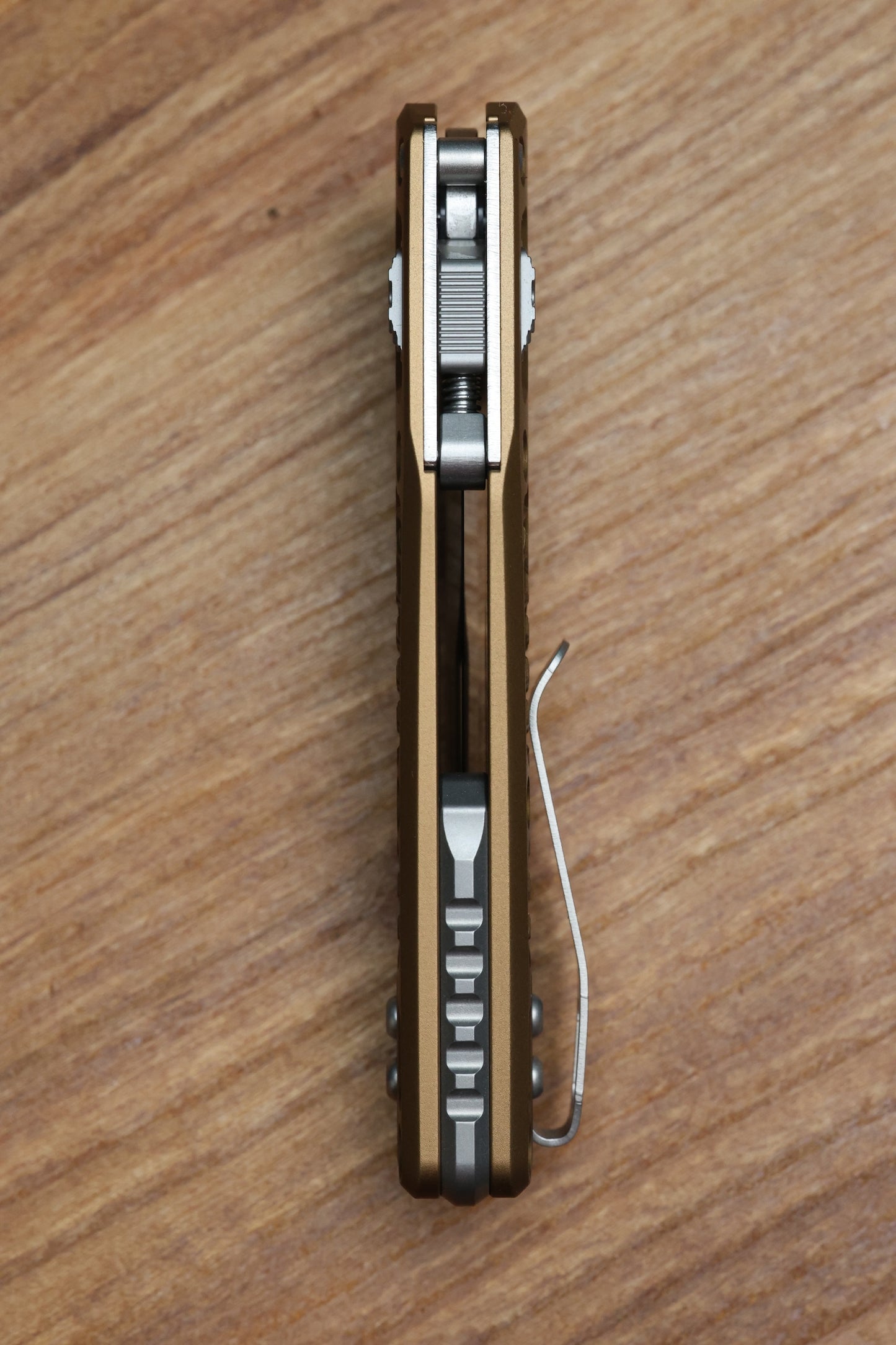 MICROTECH MSI RAM LOK MINI TAN FRAG ALUMINUM HANDLES W/ STONEWASH M390MK 210M-10FRTA