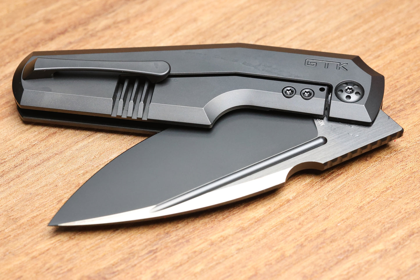 CUSTOM KNIFE FACTORY GTK ELEMENTAK W/ DLC TITANIUM HANDLES & DLC M398