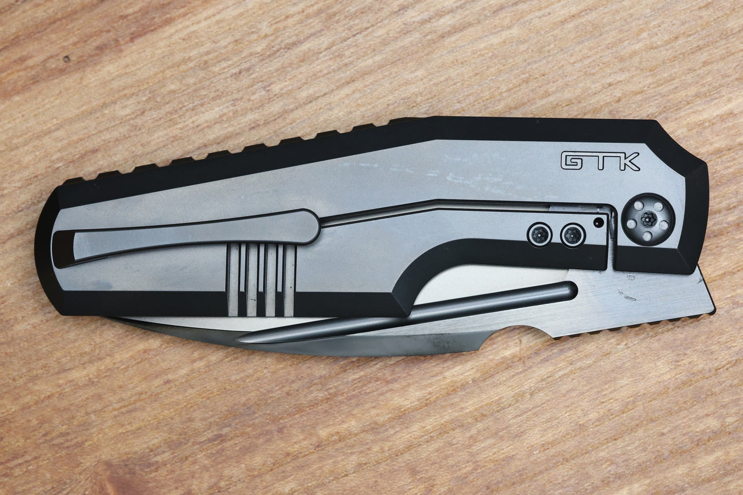 CUSTOM KNIFE FACTORY GTK ELEMENTAK W/ DLC TITANIUM HANDLES & DLC M398