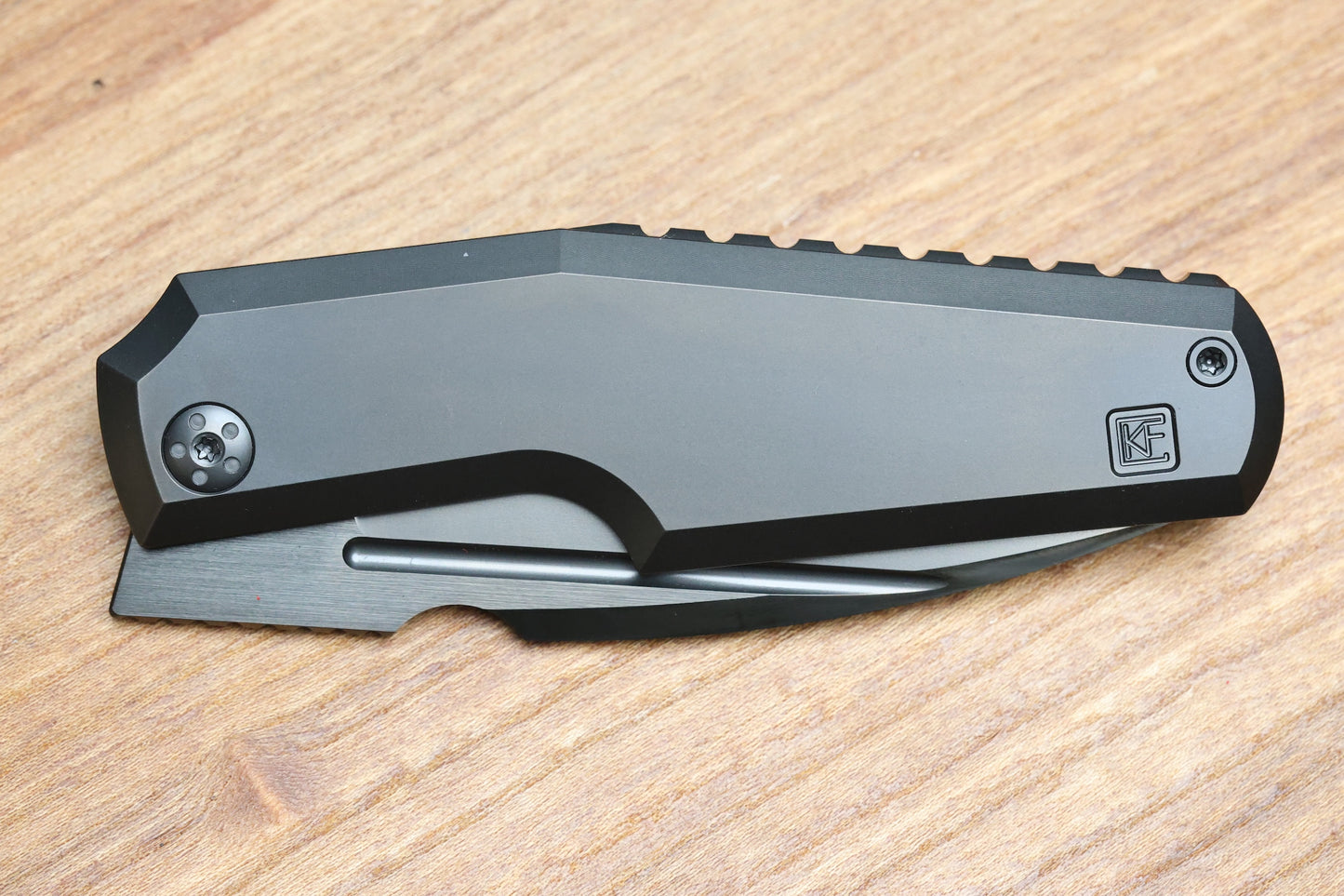 CUSTOM KNIFE FACTORY GTK ELEMENTAK W/ DLC TITANIUM HANDLES & DLC M398