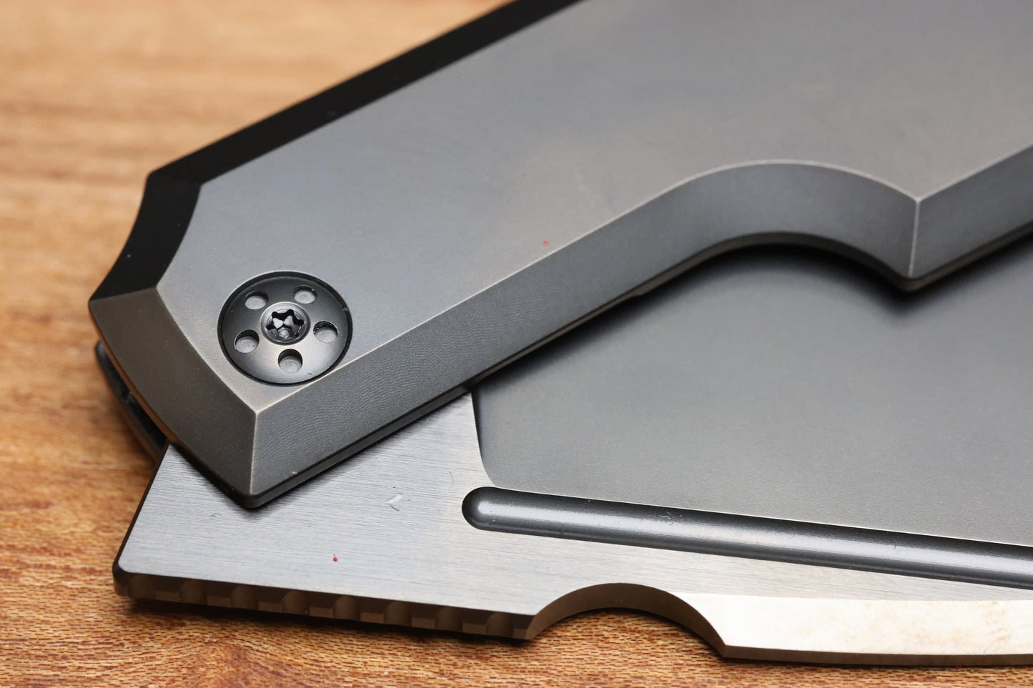 CUSTOM KNIFE FACTORY GTK ELEMENTAK W/ DLC TITANIUM HANDLES & DLC M398