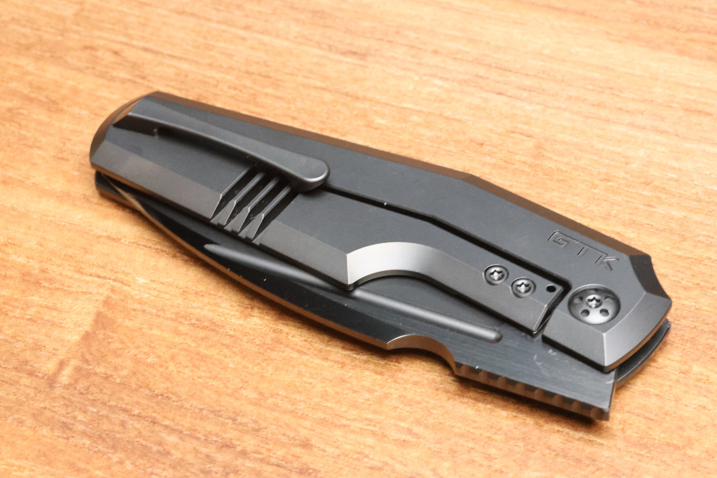 CUSTOM KNIFE FACTORY GTK ELEMENTAK W/ DLC TITANIUM HANDLES & DLC M398