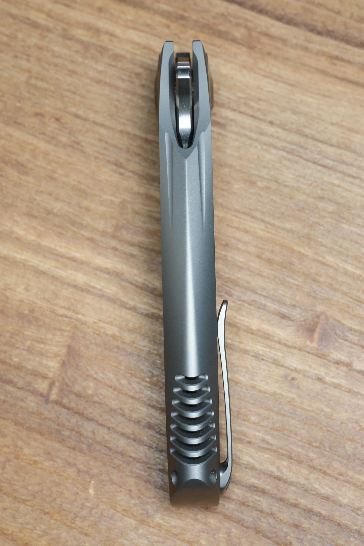 REATE KNIVES GTR TITANIUM INTEGRAL BEAD BLAST W/ ZIRCONIUM ACCENTS & HAND SATIN M390 (PREOWNED)