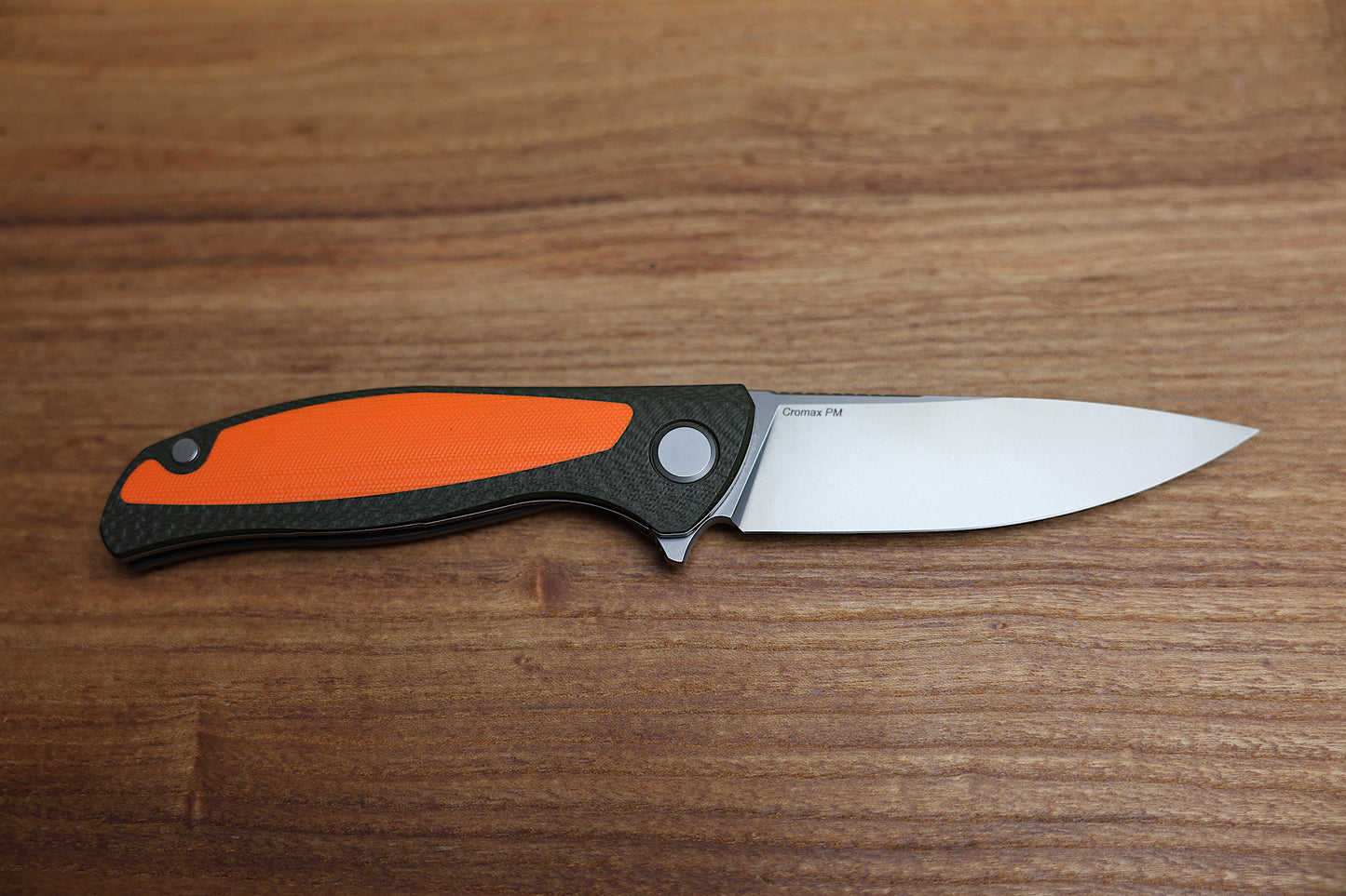 SHIROGOROV F3 – OUTDOOR SPECIAL EDITION – CROMAX PM BLADE – GREEN AND ORANGE G10 HANDLE – MRBS