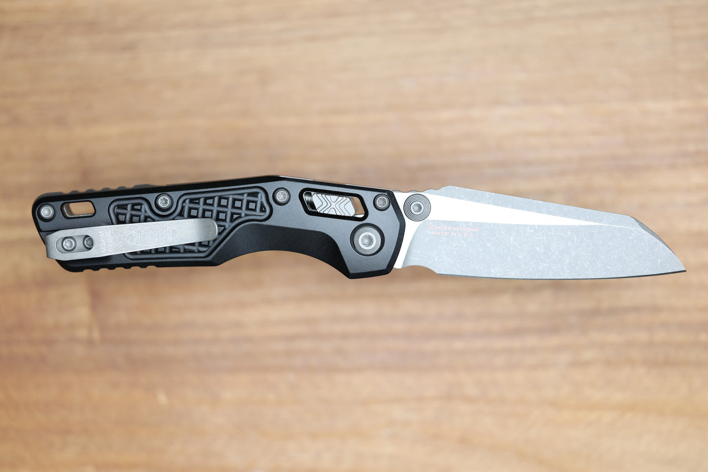 MICROTECH MSI RAM LOK MINI BLACK FRAG ALUMINUM HANDLES W/ APOCALYPTIC M390MK 210M-10APFR