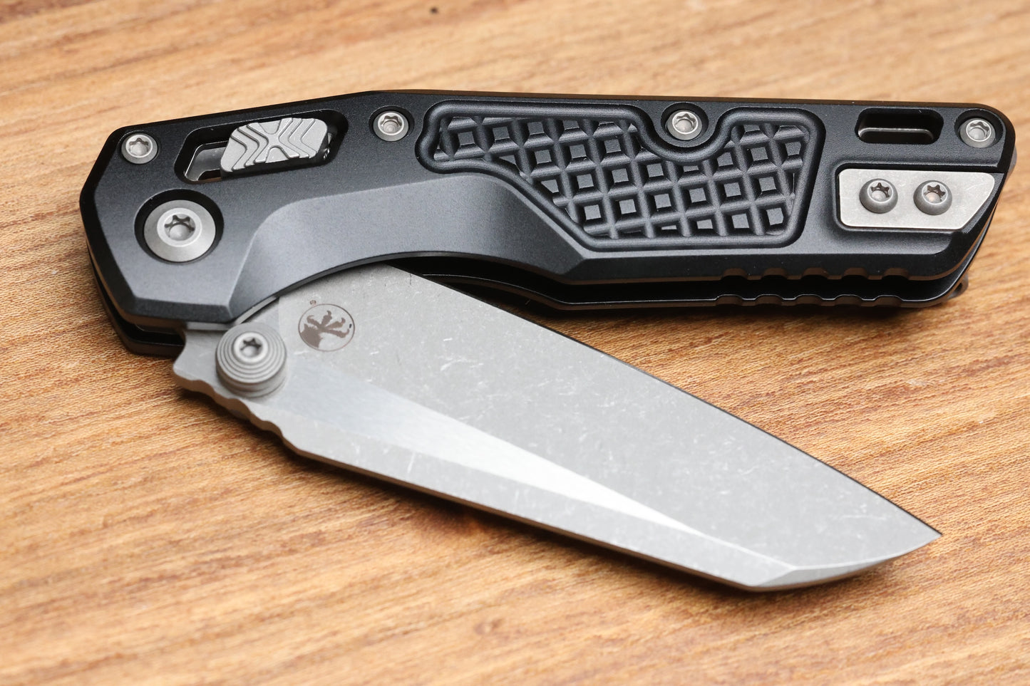 MICROTECH MSI RAM LOK MINI BLACK FRAG ALUMINUM HANDLES W/ APOCALYPTIC M390MK 210M-10APFR