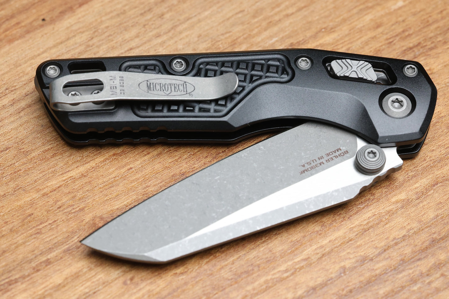 MICROTECH MSI RAM LOK MINI BLACK FRAG ALUMINUM HANDLES W/ APOCALYPTIC M390MK 210M-10APFR