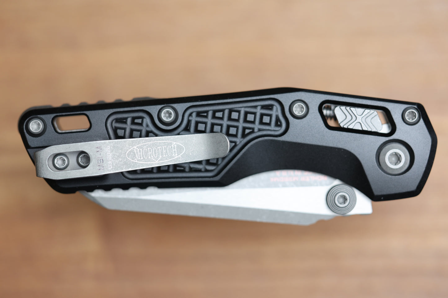 MICROTECH MSI RAM LOK MINI BLACK FRAG ALUMINUM HANDLES W/ APOCALYPTIC M390MK 210M-10APFR