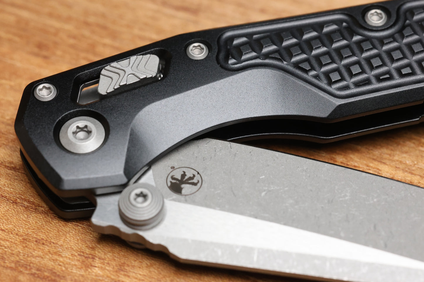 MICROTECH MSI RAM LOK MINI BLACK FRAG ALUMINUM HANDLES W/ APOCALYPTIC M390MK 210M-10APFR