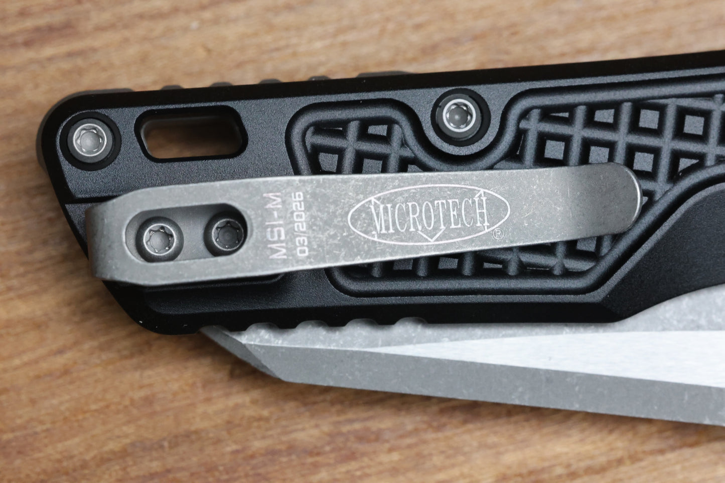 MICROTECH MSI RAM LOK MINI BLACK FRAG ALUMINUM HANDLES W/ APOCALYPTIC M390MK 210M-10APFR