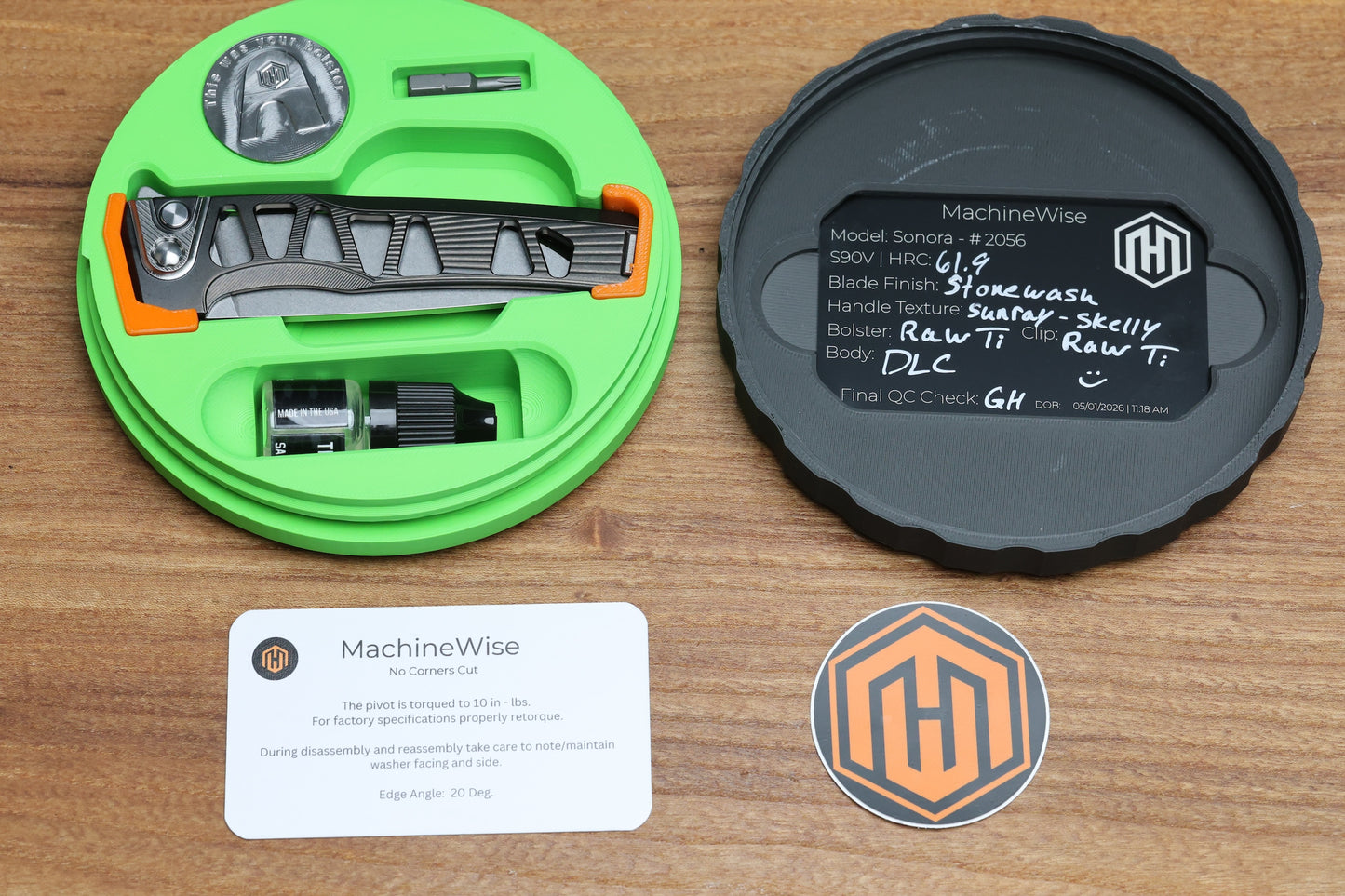 MACHINEWISE SONORA #2056 DLC TITANIUM INTEGRAL S90V BLADE