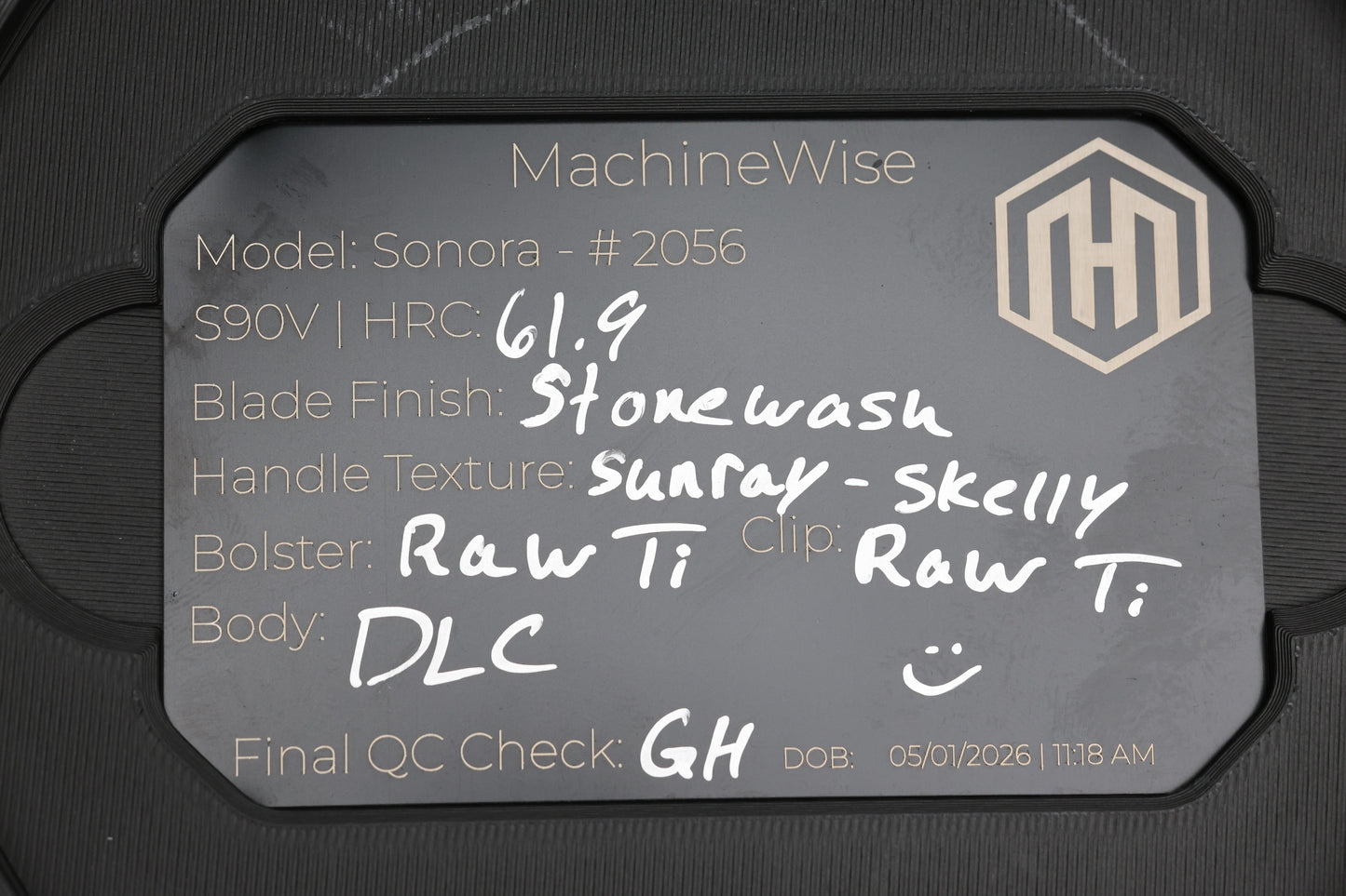 MACHINEWISE SONORA #2056 DLC TITANIUM INTEGRAL S90V BLADE