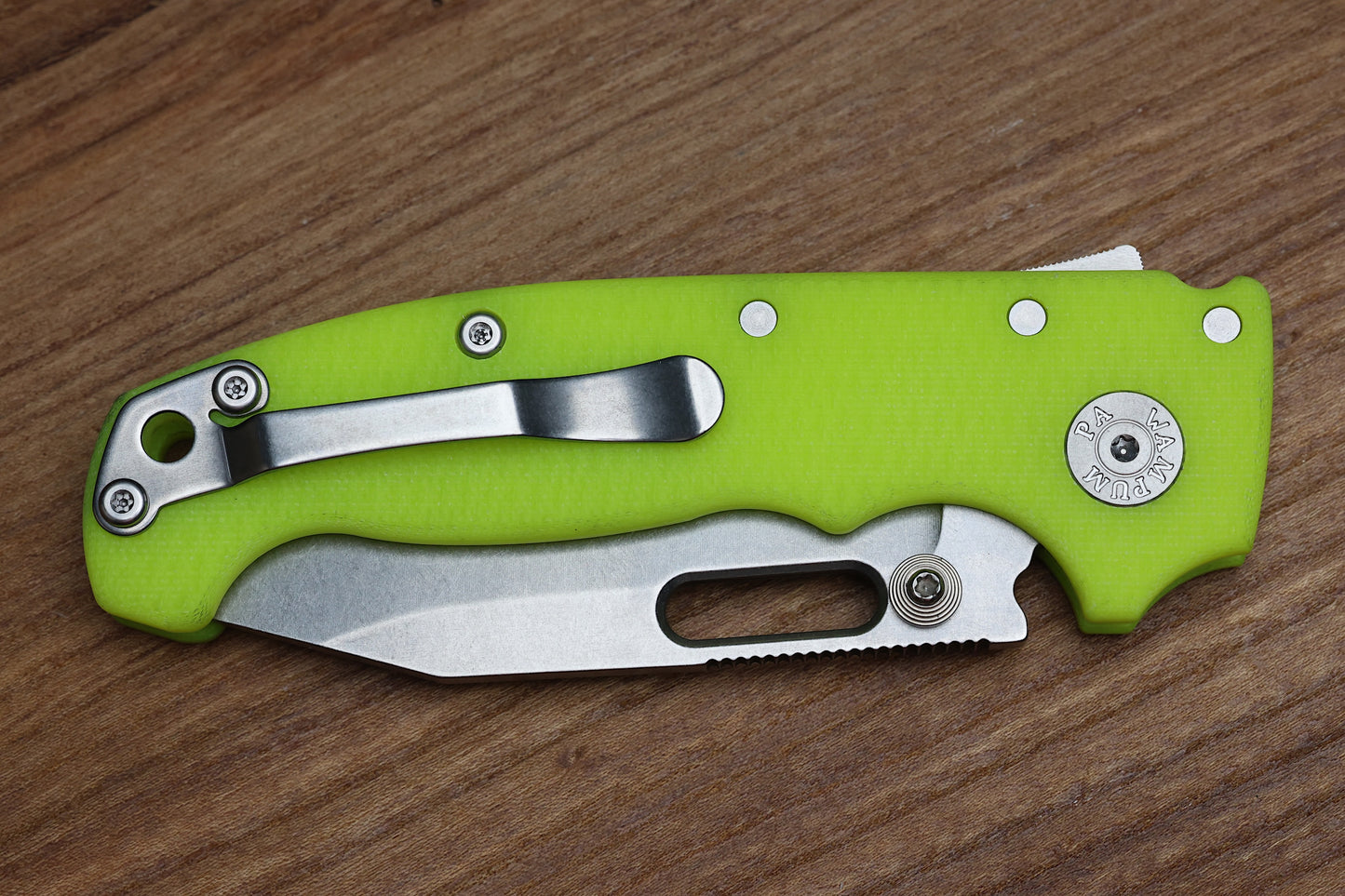 DEMKO KNIVES MG AD20 W/ DAY GLOW G10 HANDLES & MAGNACUT CLIP POINT