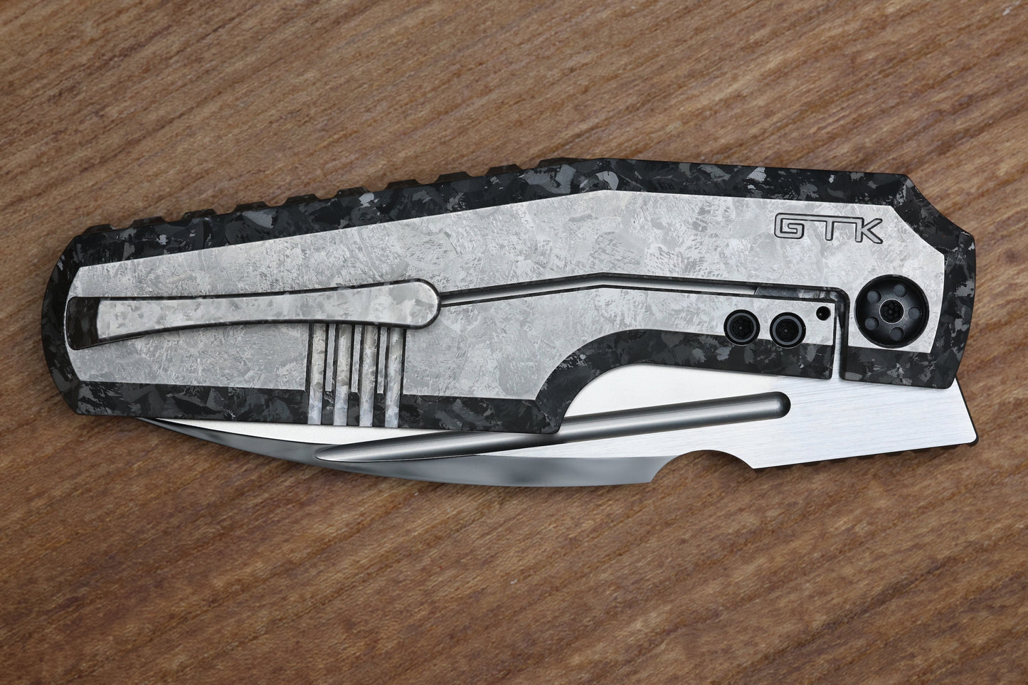 CUSTOM KNIFE FACTORY ELEMENTAK - M398 BLADE - CRYSTALTI HANDLE (THOMAS GONY DESIGN)