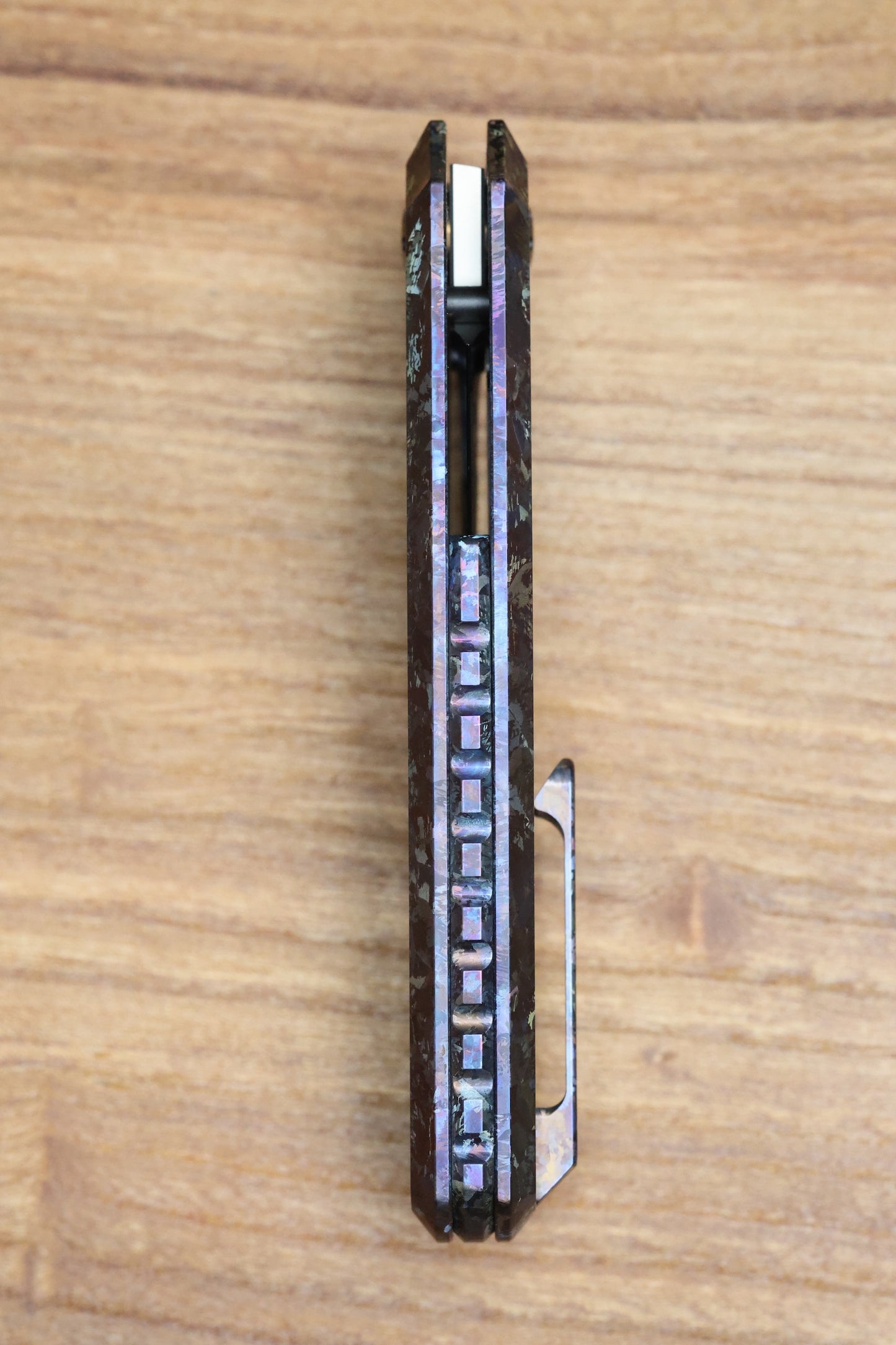 CUSTOM KNIFE FACTORY ELEMENTAK - M398 BLADE - PURPLE CRYSTALTI HANDLE (THOMAS GONY DESIGN)