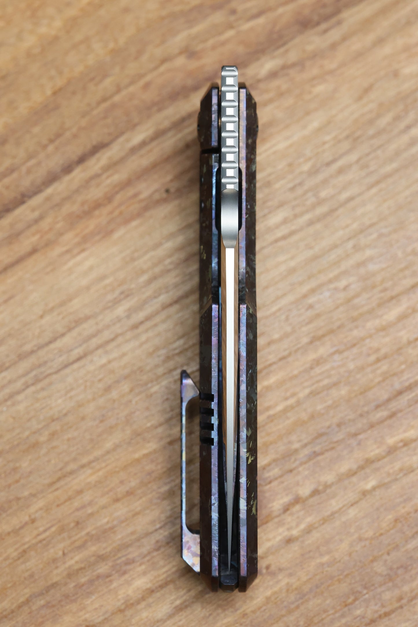 CUSTOM KNIFE FACTORY ELEMENTAK - M398 BLADE - PURPLE CRYSTALTI HANDLE (THOMAS GONY DESIGN)