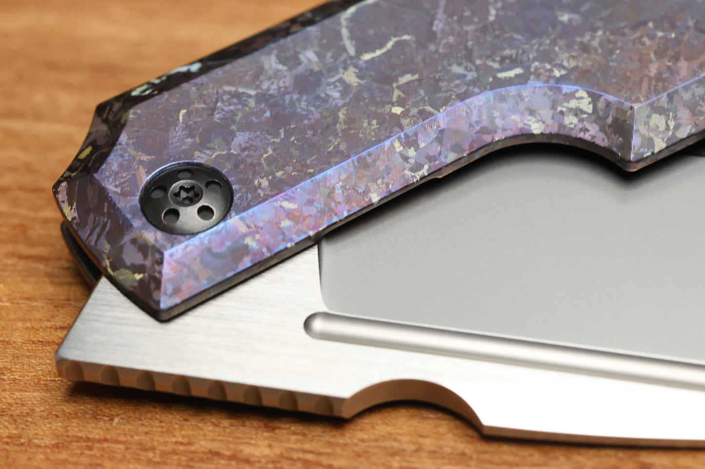 CUSTOM KNIFE FACTORY ELEMENTAK - M398 BLADE - PURPLE CRYSTALTI HANDLE (THOMAS GONY DESIGN)