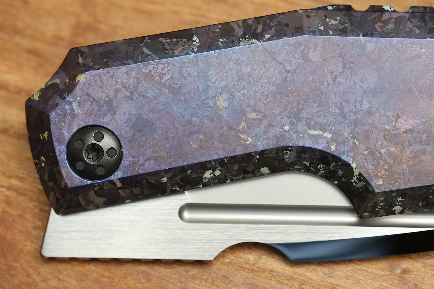 CUSTOM KNIFE FACTORY ELEMENTAK - M398 BLADE - PURPLE CRYSTALTI HANDLE (THOMAS GONY DESIGN)