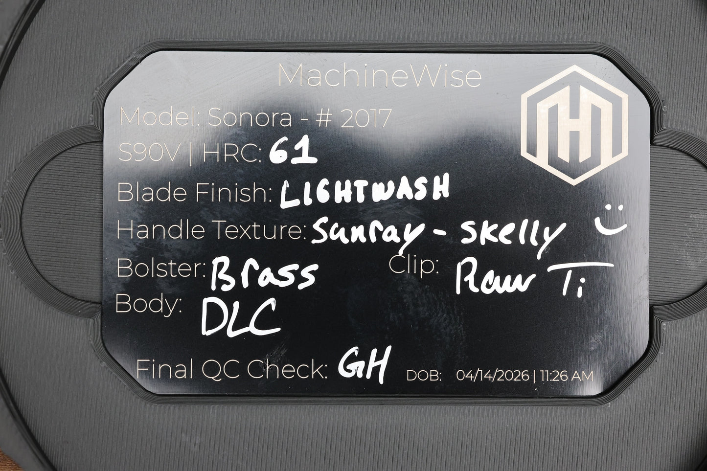 MACHINEWISE SONORA #2017 SKELETONIZED DLC TITANIUM INTEGRAL S90V BLADE