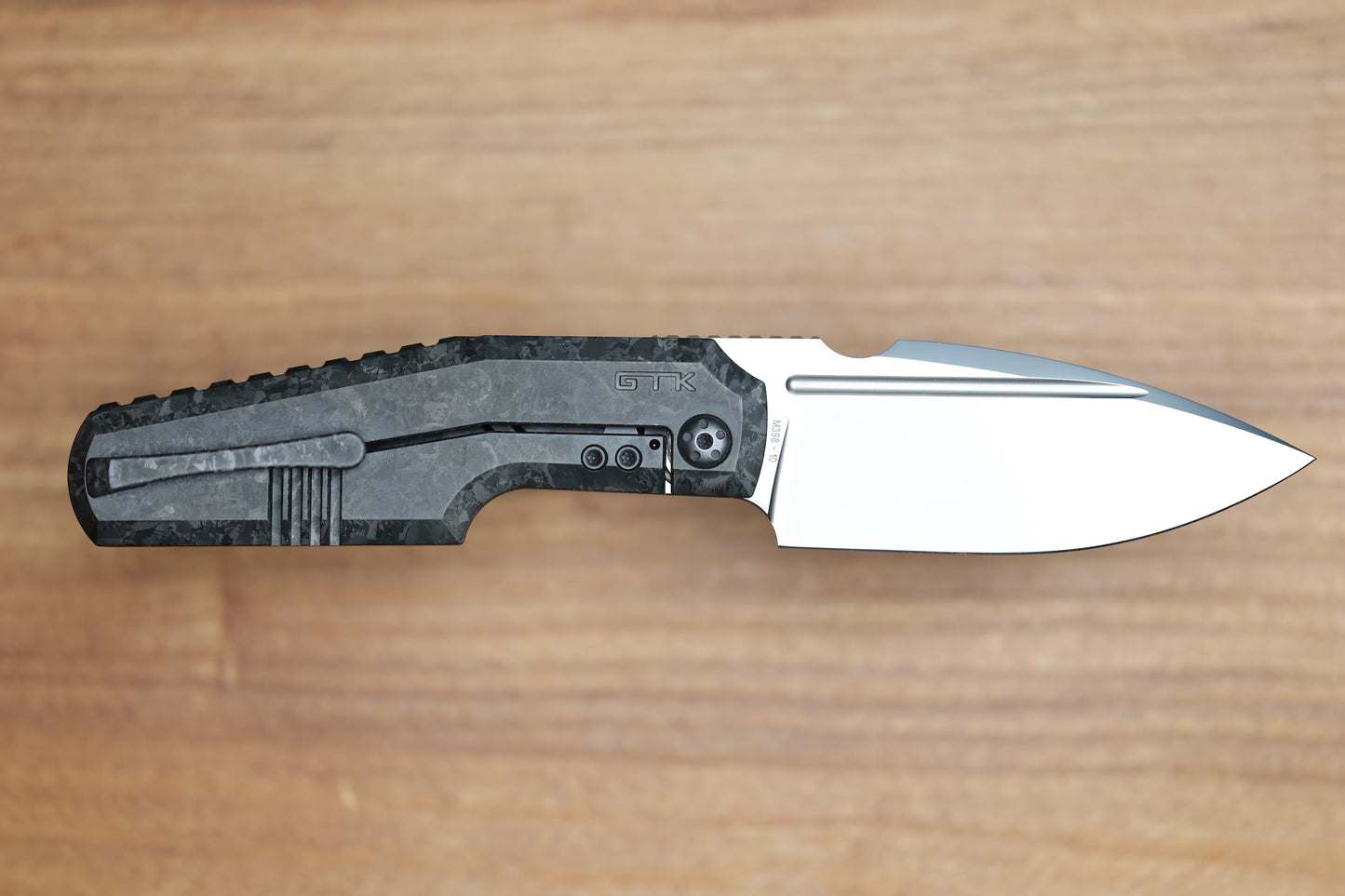 CUSTOM KNIFE FACTORY ELEMENTAK - M398 BLADE - BLACK CRYSTALTI HANDLE (THOMAS GONY DESIGN)