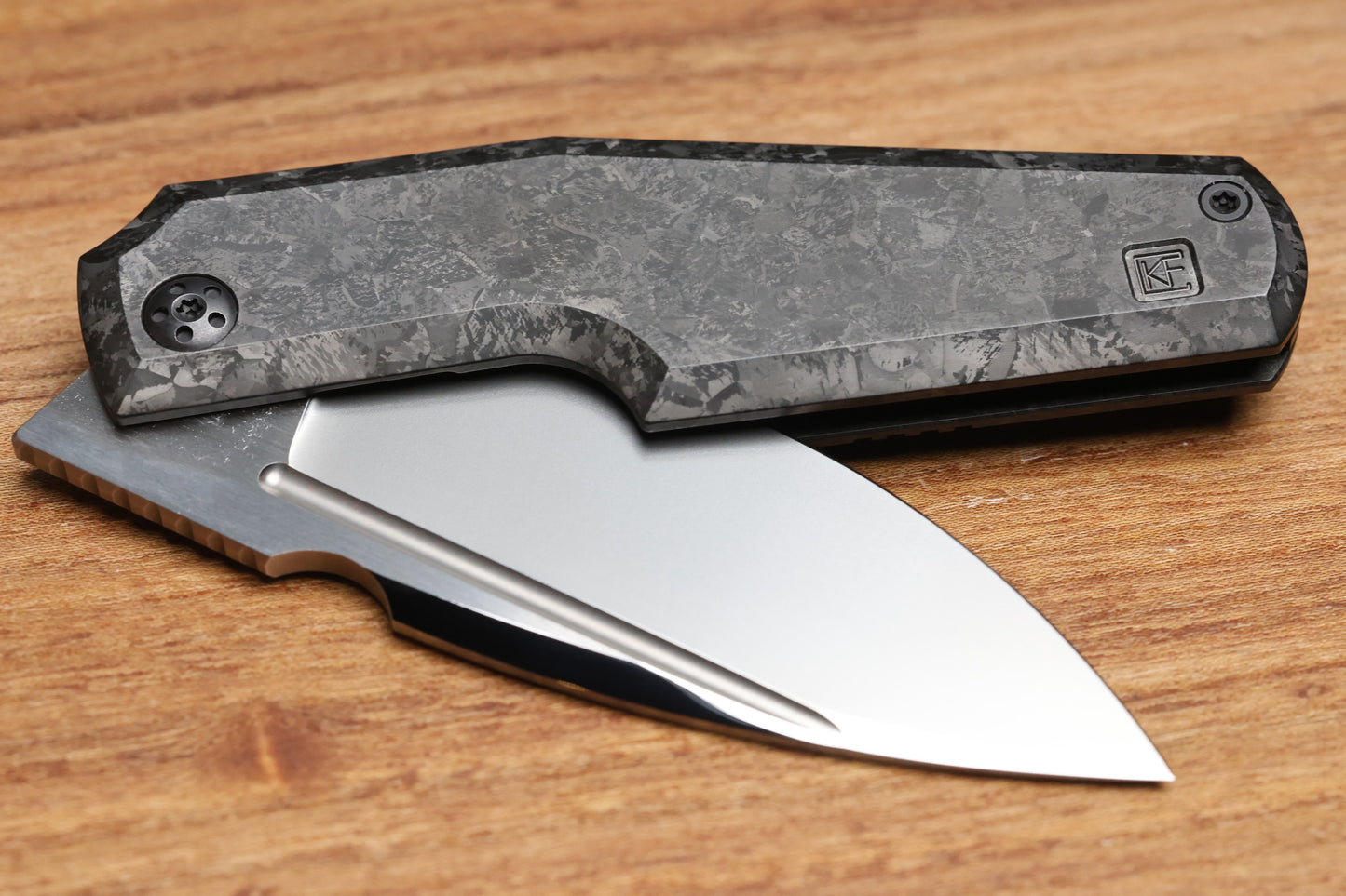 CUSTOM KNIFE FACTORY ELEMENTAK - M398 BLADE - BLACK CRYSTALTI HANDLE (THOMAS GONY DESIGN)