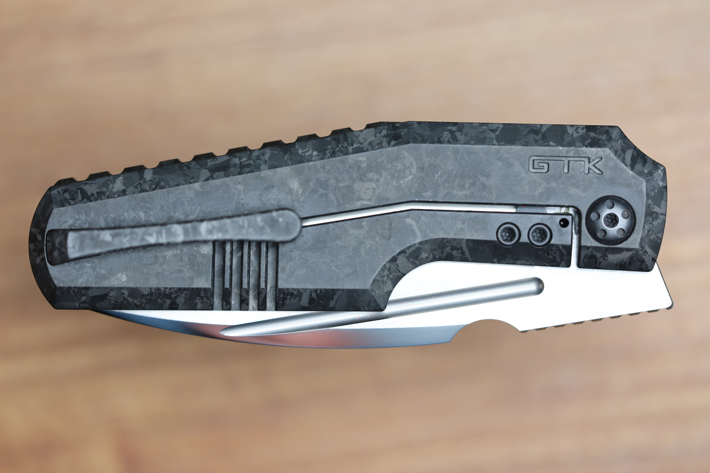 CUSTOM KNIFE FACTORY ELEMENTAK - M398 BLADE - BLACK CRYSTALTI HANDLE (THOMAS GONY DESIGN)