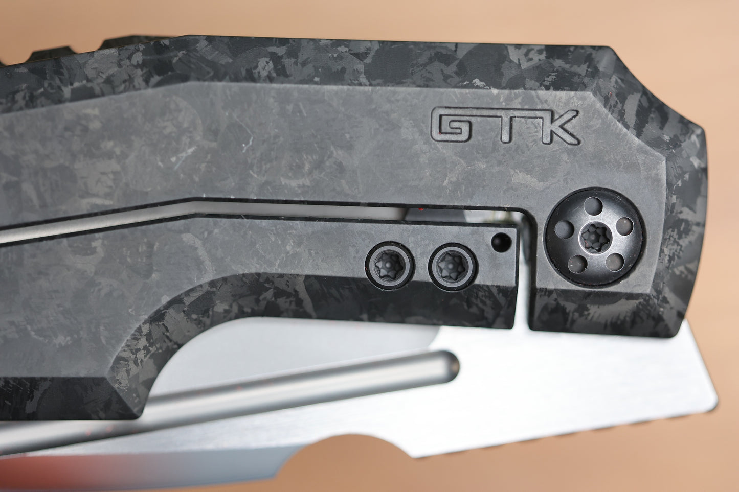 CUSTOM KNIFE FACTORY ELEMENTAK - M398 BLADE - BLACK CRYSTALTI HANDLE (THOMAS GONY DESIGN)