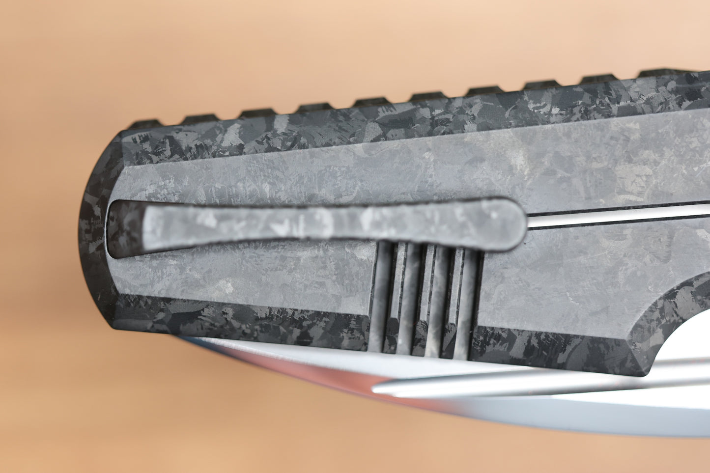 CUSTOM KNIFE FACTORY ELEMENTAK - M398 BLADE - BLACK CRYSTALTI HANDLE (THOMAS GONY DESIGN)