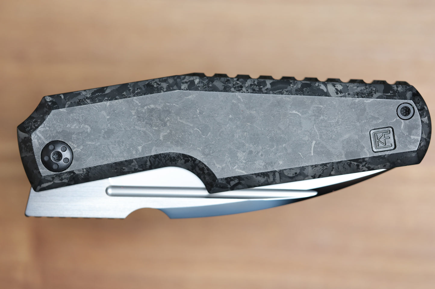 CUSTOM KNIFE FACTORY ELEMENTAK - M398 BLADE - BLACK CRYSTALTI HANDLE (THOMAS GONY DESIGN)