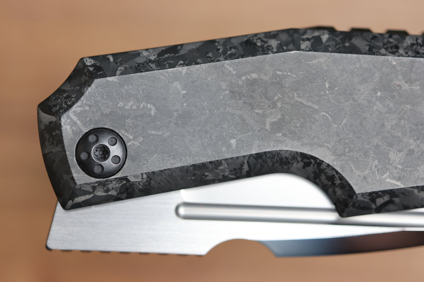 CUSTOM KNIFE FACTORY ELEMENTAK - M398 BLADE - BLACK CRYSTALTI HANDLE (THOMAS GONY DESIGN)