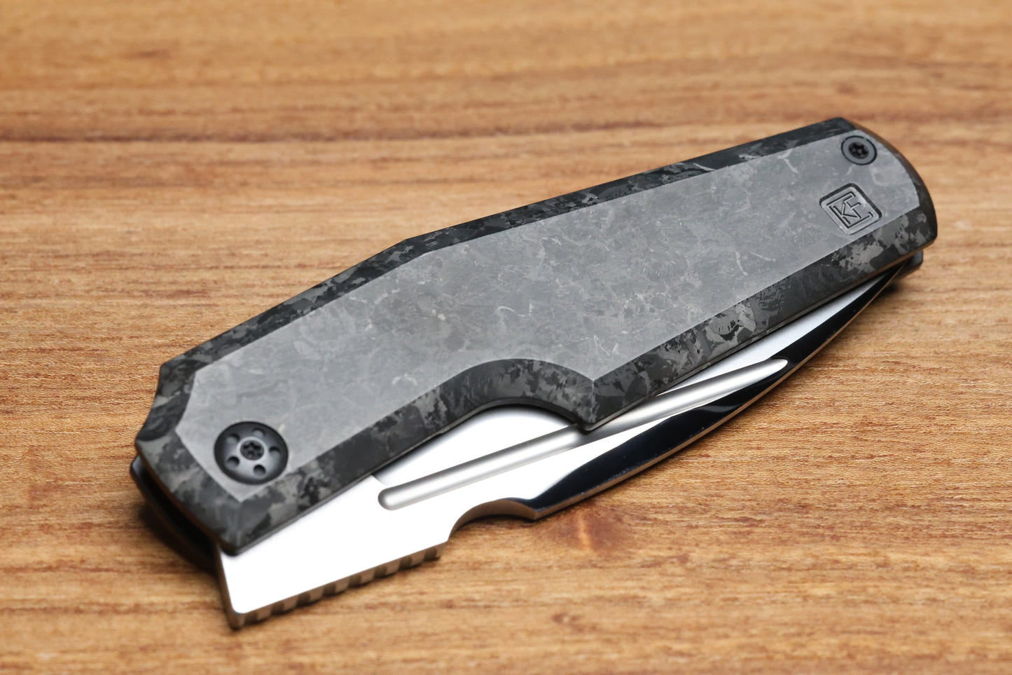 CUSTOM KNIFE FACTORY ELEMENTAK - M398 BLADE - BLACK CRYSTALTI HANDLE (THOMAS GONY DESIGN)