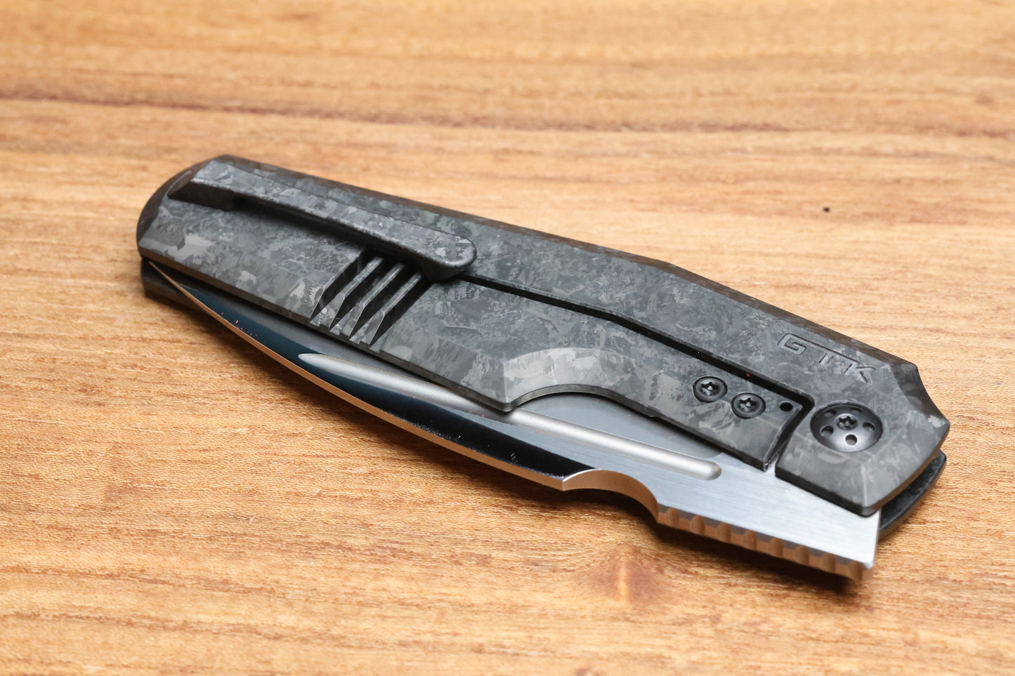 CUSTOM KNIFE FACTORY ELEMENTAK - M398 BLADE - BLACK CRYSTALTI HANDLE (THOMAS GONY DESIGN)