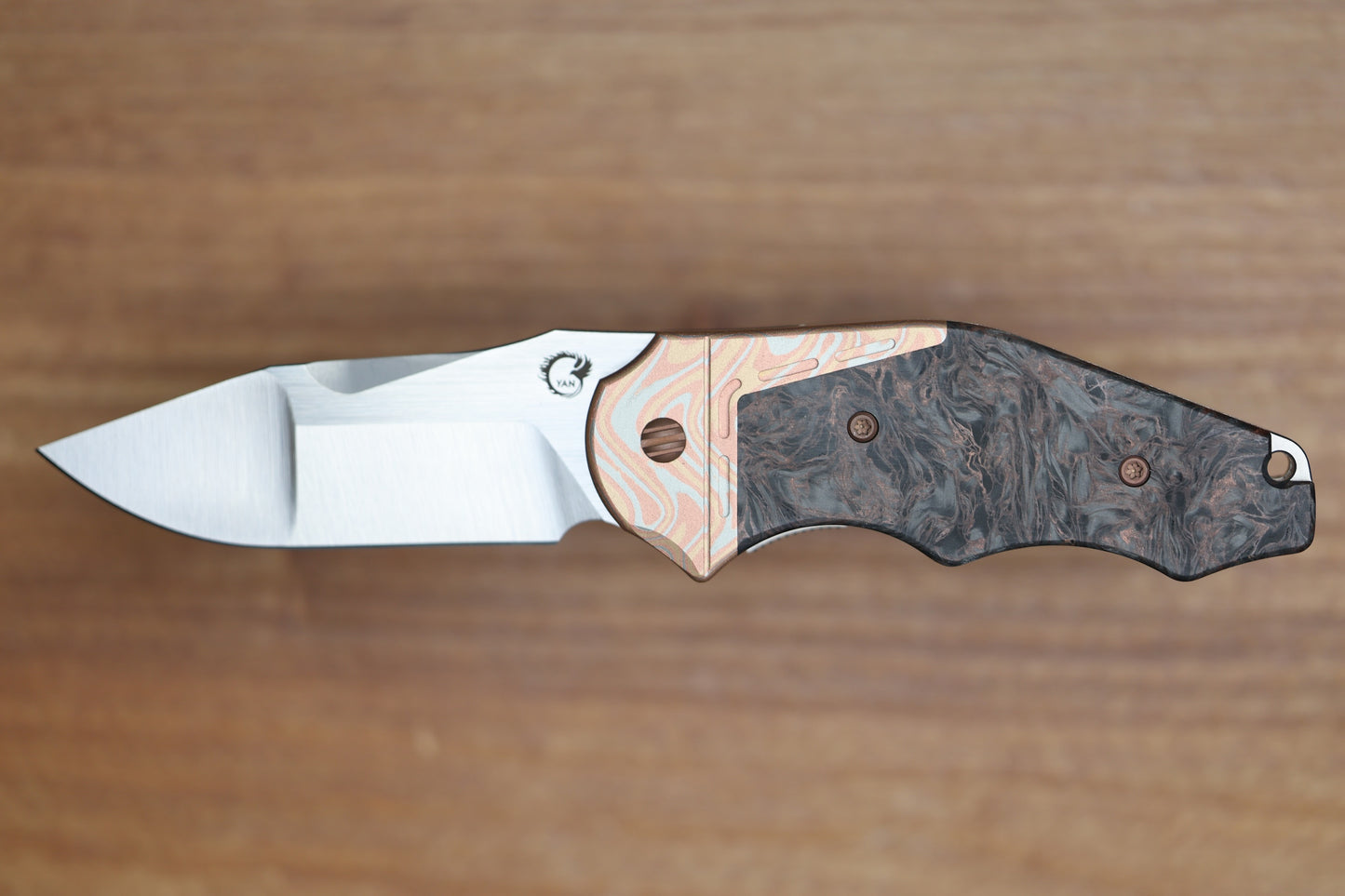 YAN'S GTC CABOT DARK MATTER FAT CARBON MOKUME BOLSTER S90V BLADE