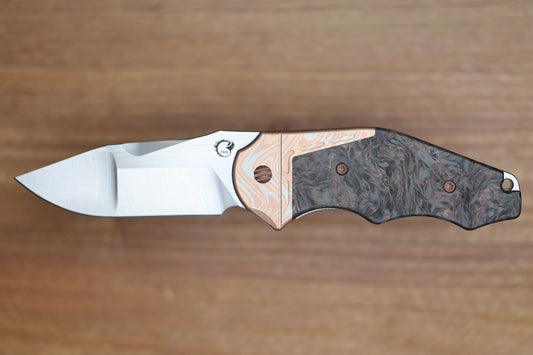 YAN'S GTC CABOT DARK MATTER FAT CARBON MOKUME BOLSTER S90V BLADE