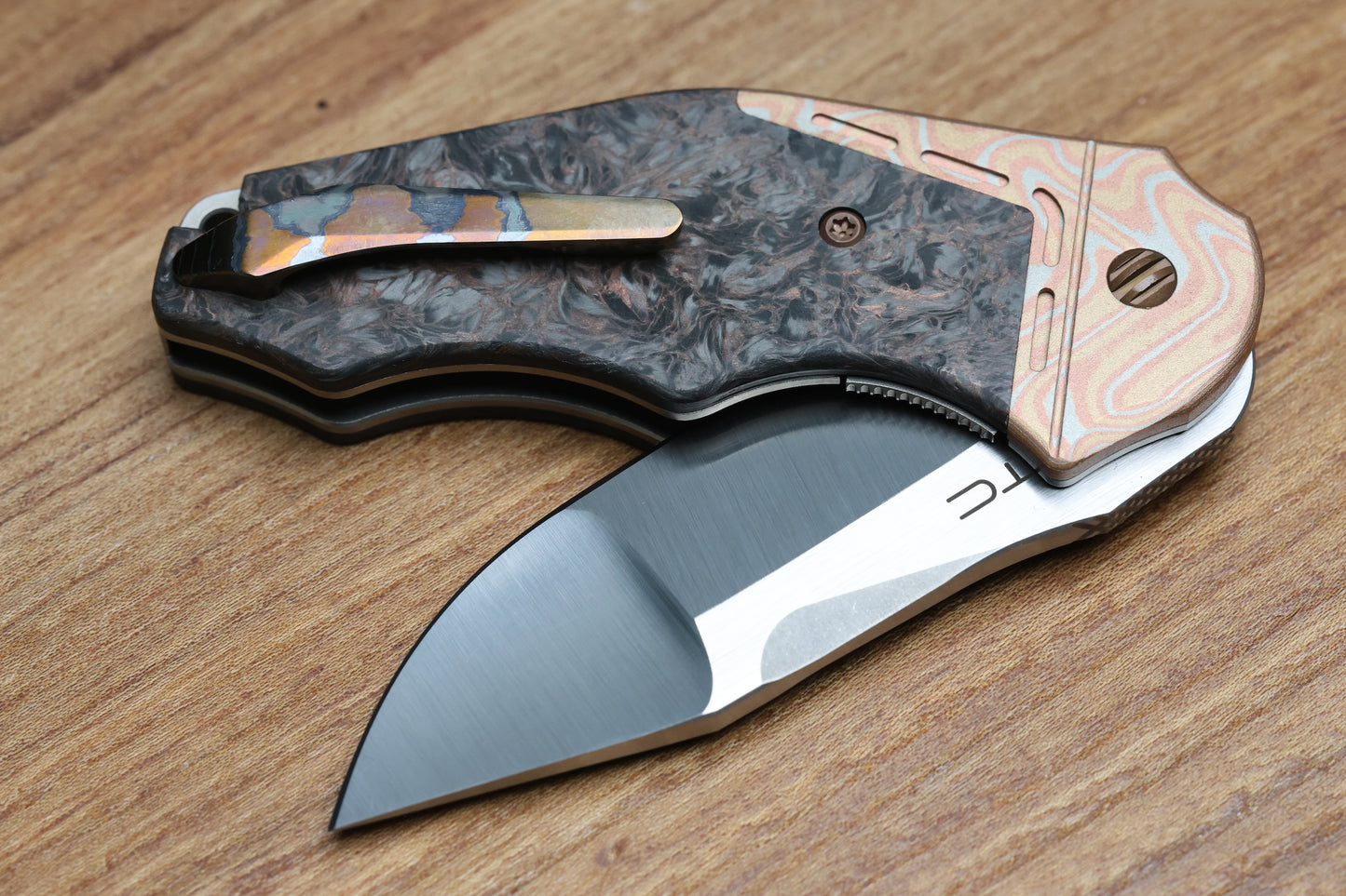YAN'S GTC CABOT DARK MATTER FAT CARBON MOKUME BOLSTER S90V BLADE