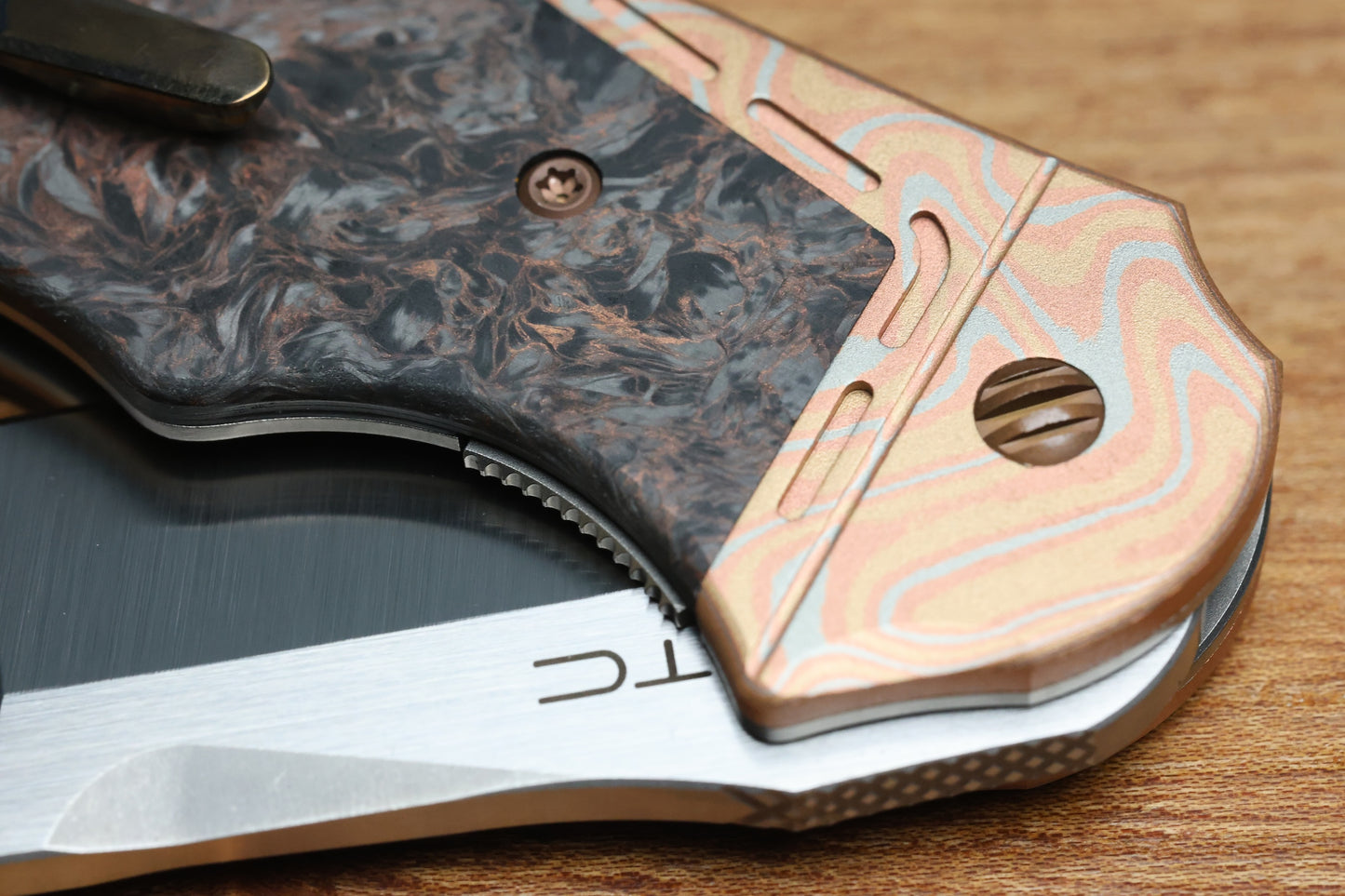 YAN'S GTC CABOT DARK MATTER FAT CARBON MOKUME BOLSTER S90V BLADE