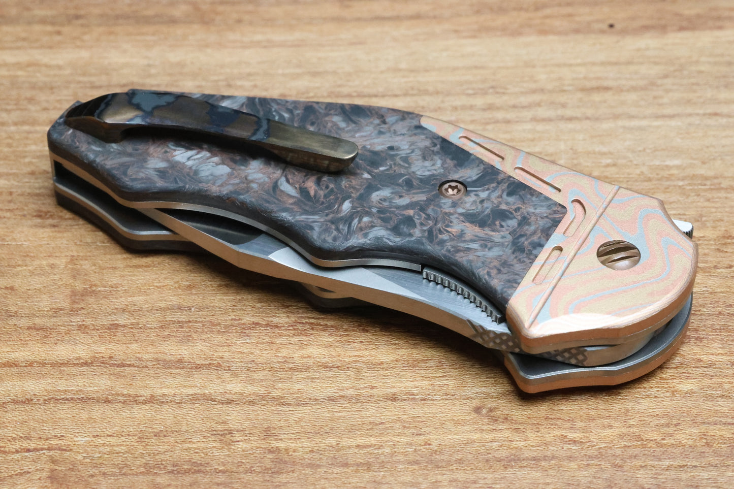 YAN'S GTC CABOT DARK MATTER FAT CARBON MOKUME BOLSTER S90V BLADE