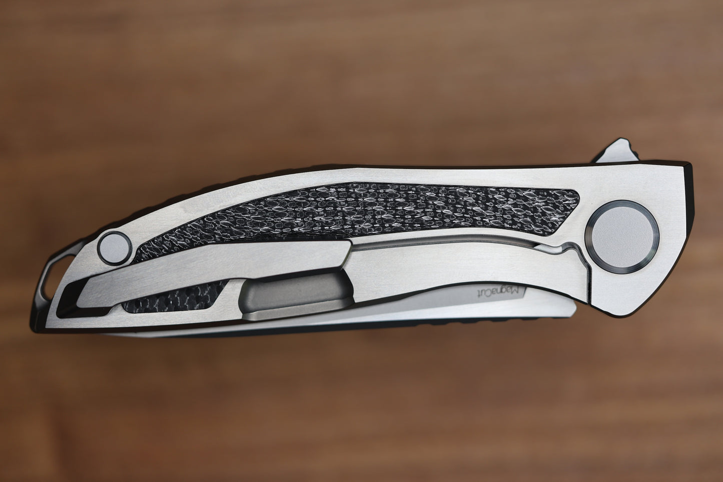 SHIROGOROV KNIVES AND CHRIS REEVE COLLABORATION HATION CGG - MAGNACUT BLADE - TITANIUM/BLACK ALUTEX HANDLE - MRBS