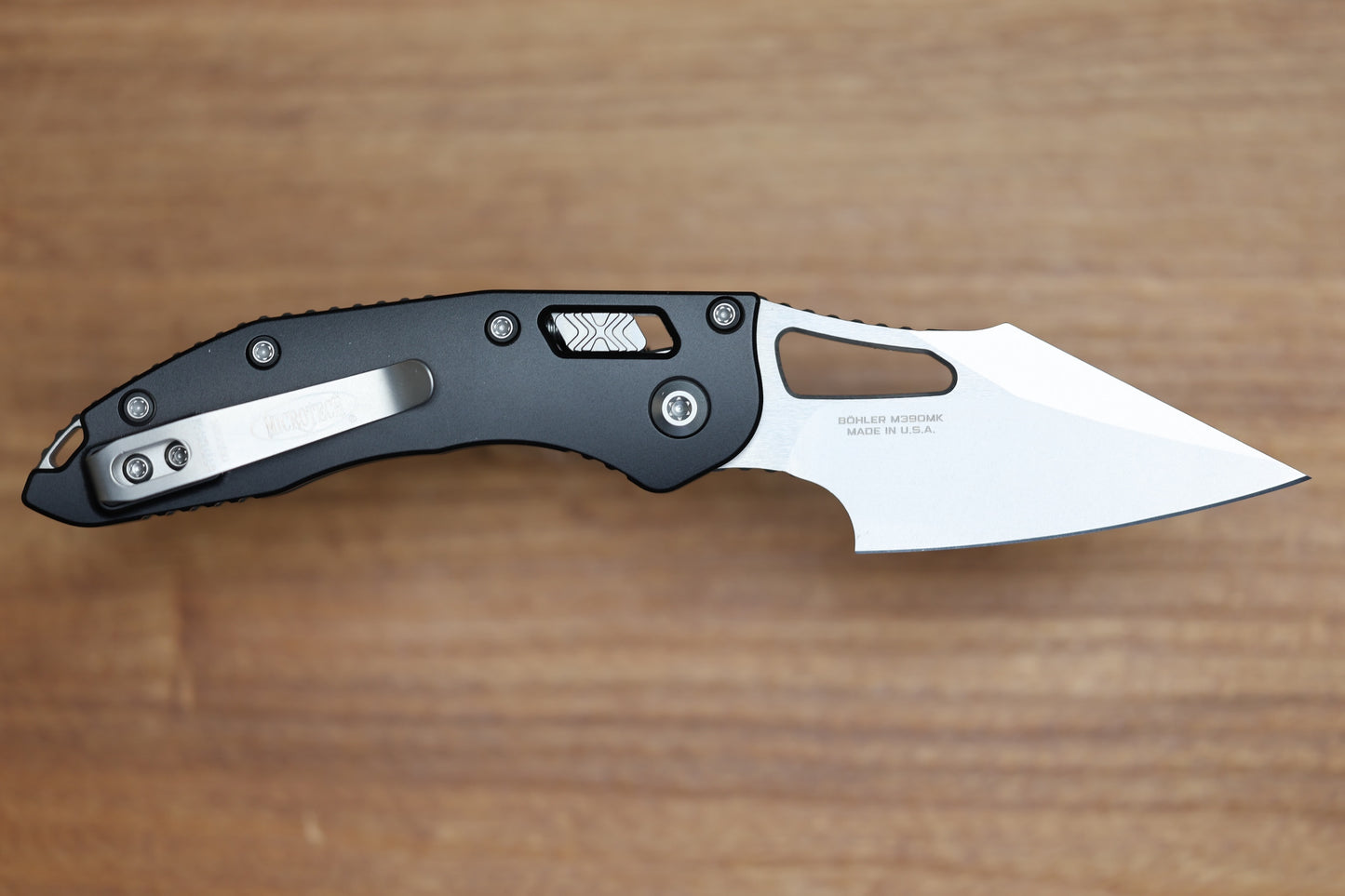 MICROTECH KNIVES MANUAL M-STITCH RAM LOK BLACK SMOOTH ALUMINUM HANDLES & STONEWASH M390MK 169MRL-10