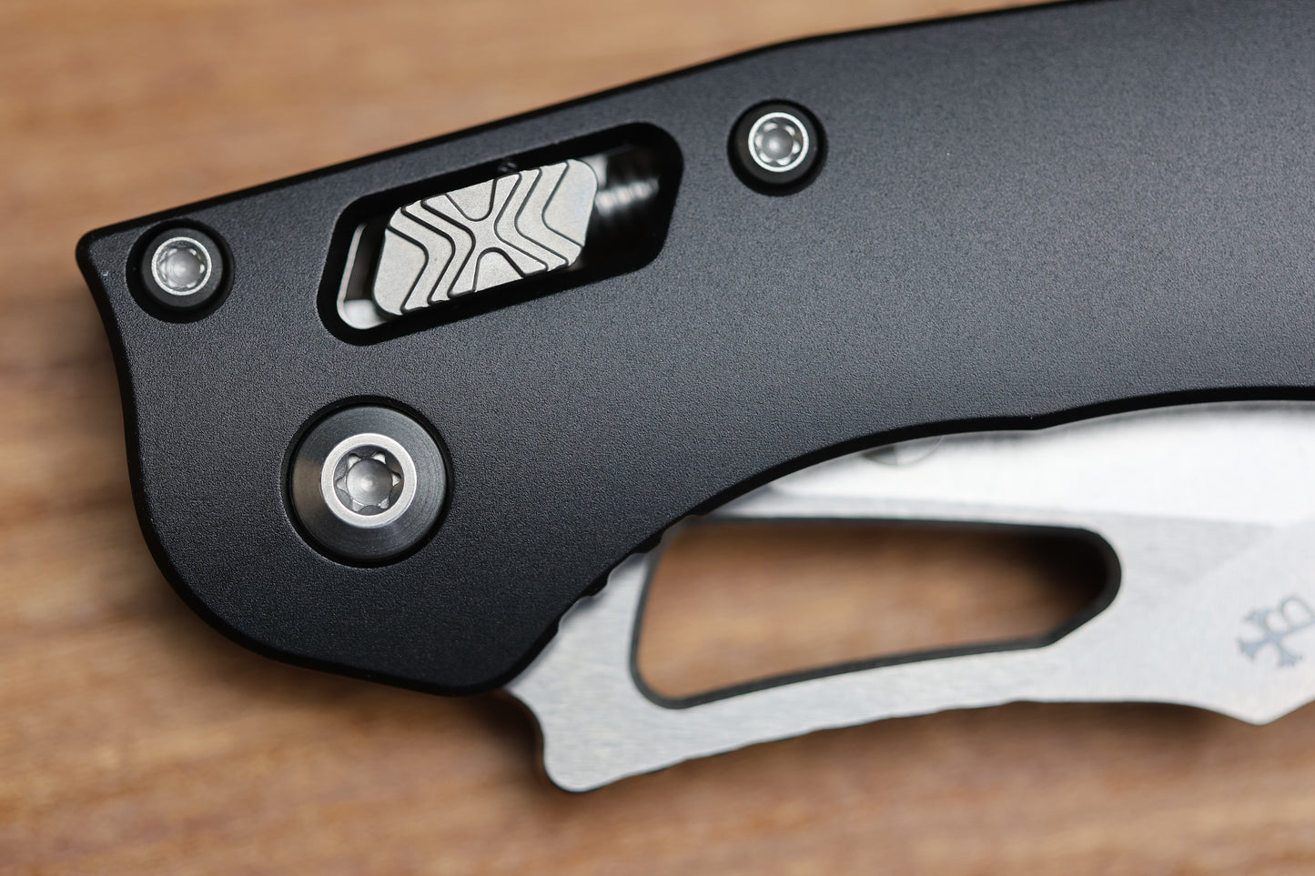 MICROTECH KNIVES MANUAL M-STITCH RAM LOK BLACK SMOOTH ALUMINUM HANDLES & STONEWASH M390MK 169MRL-10