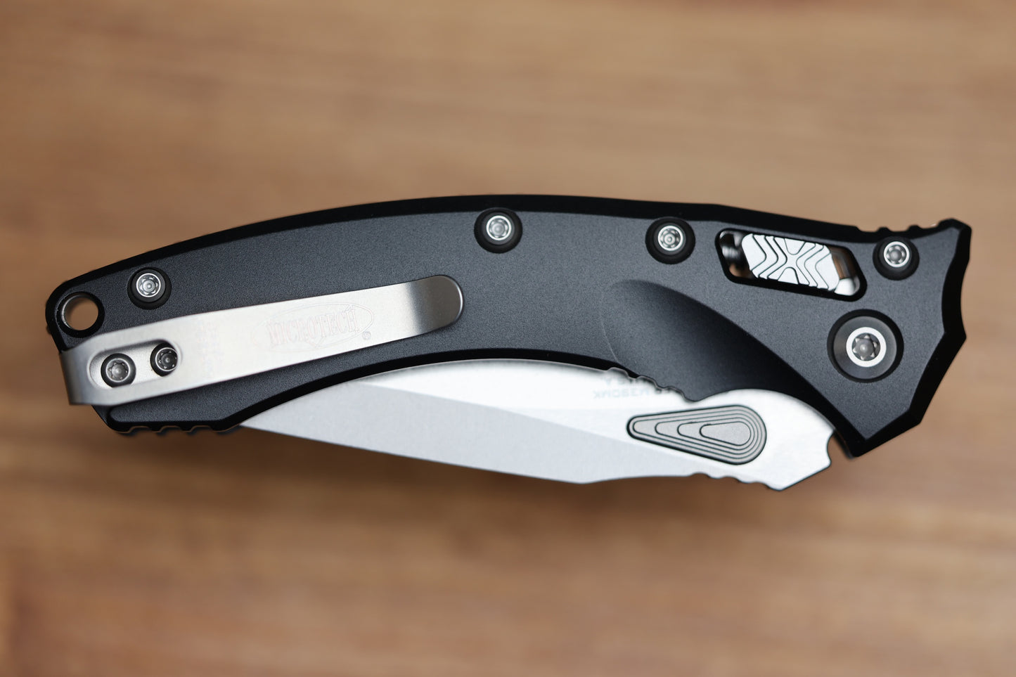 MICROTECH AMPHIBIAN MINI RAM LOK BLACK ALUMINUM & STONEWASH M390MK 137MRL-10