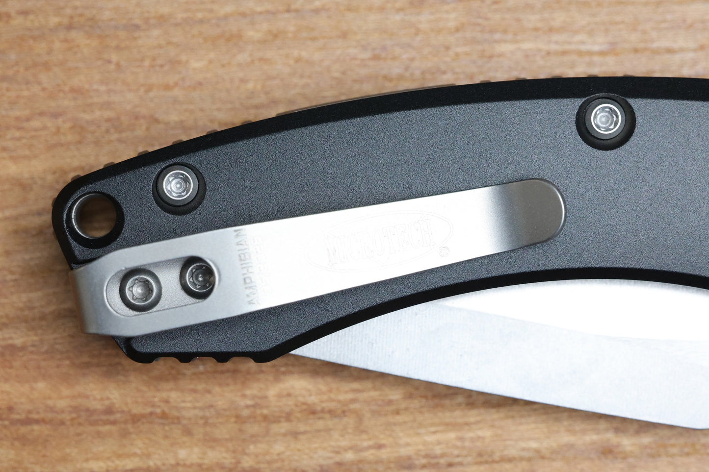 MICROTECH AMPHIBIAN MINI RAM LOK BLACK ALUMINUM & STONEWASH M390MK 137MRL-10