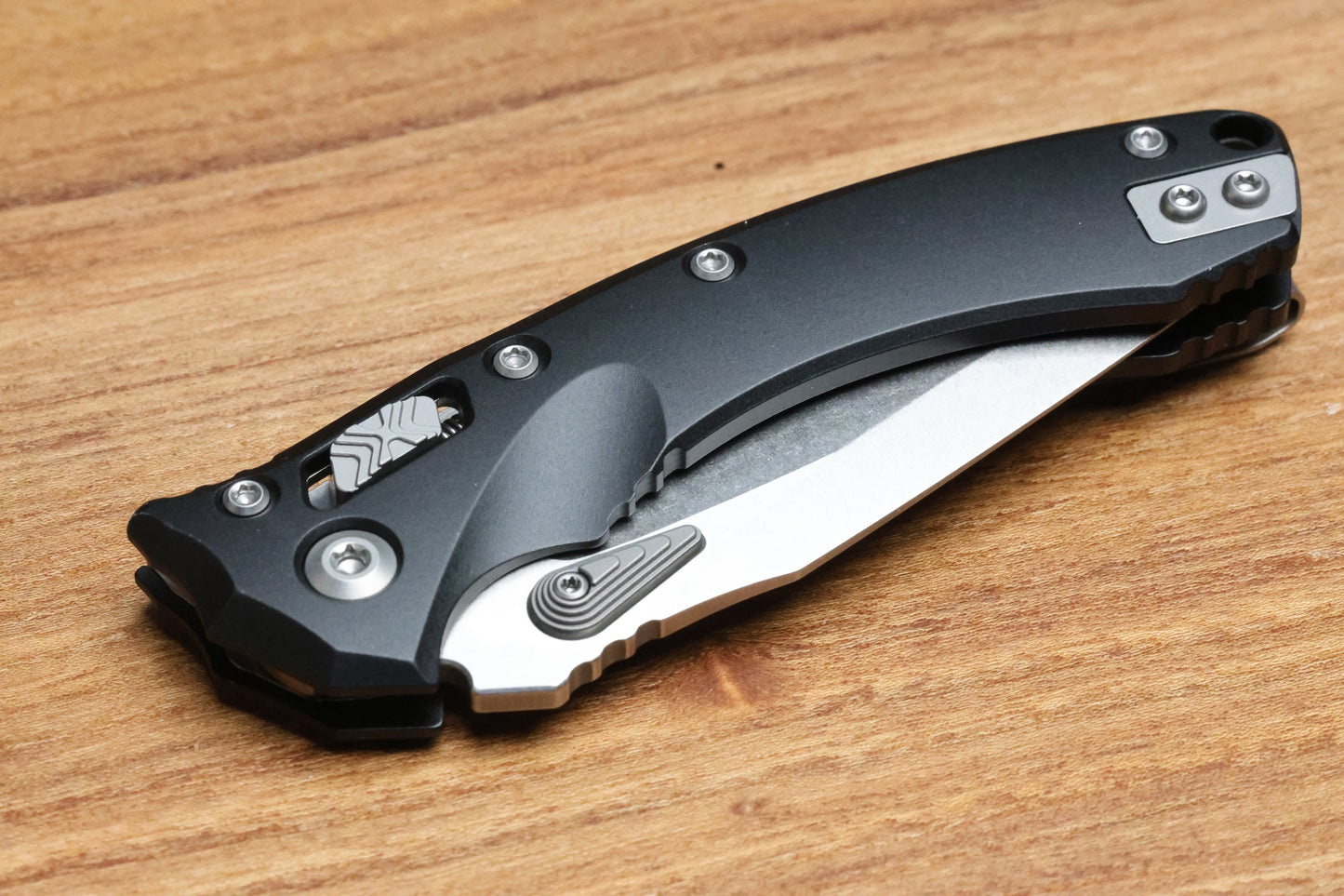 MICROTECH AMPHIBIAN MINI RAM LOK BLACK ALUMINUM & STONEWASH M390MK 137MRL-10